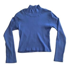 Big Bud Press cropped turtleneck blue size M organic cotton